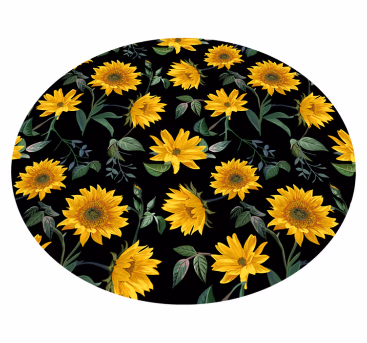 Tappeto vinile fiori motivo floreale di girasole - TenStickers