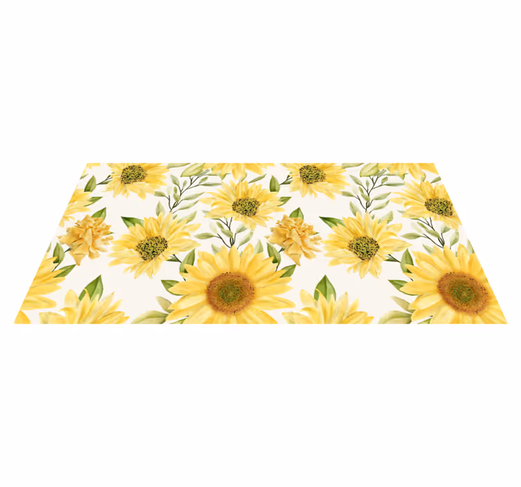 Tappeto vinile fiori composizione floreale di girasoli - TenStickers