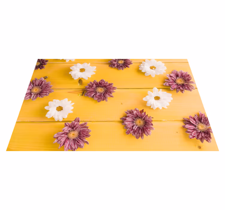 Tappeto vinile fiori petali rosa e bianchi - TenStickers