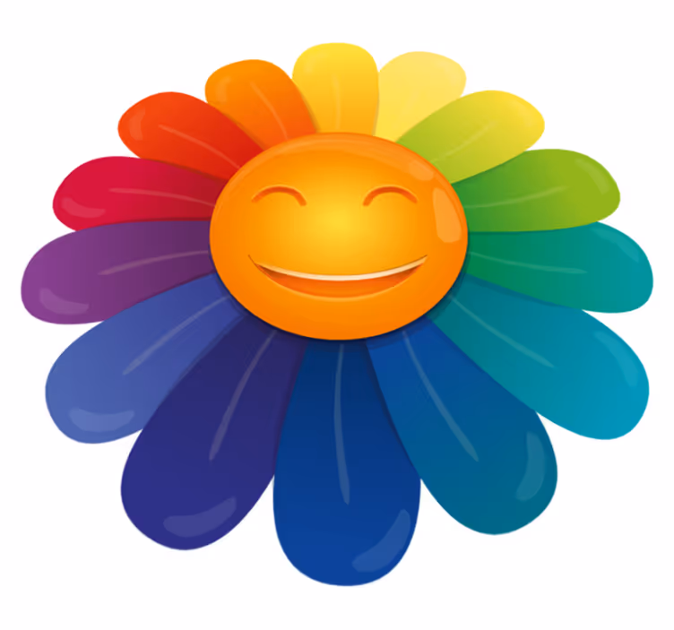 Tappeto vinile per bambini stampa di fiori sorridenti - TenStickers