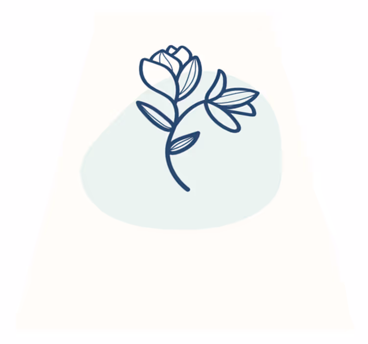 Tappeto vinile fiori illustrazione di contorno botanico - TenStickers