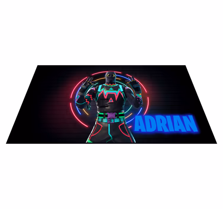 Tappeto vinile con nome display di caratteri al neon - TenStickers