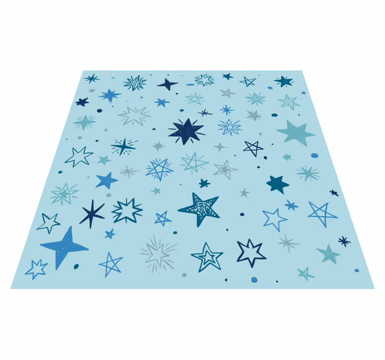 Tappetto vinile stelle motivo blu notte - TenStickers