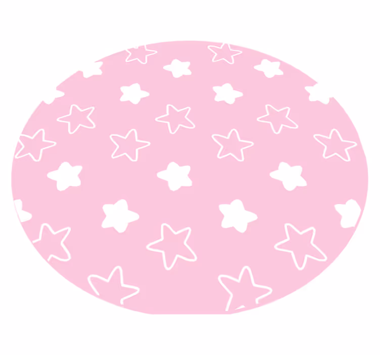 Tappeto vinile rotondo motivo a stella rosa - TenStickers