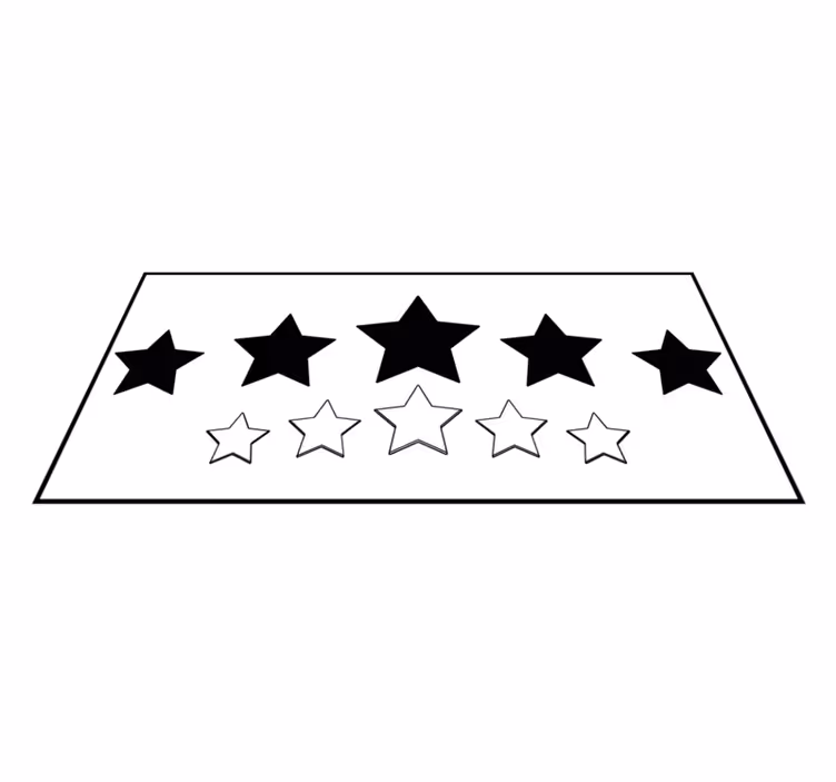 Tappetto vinile stelle motivo bianco e nero - TenStickers
