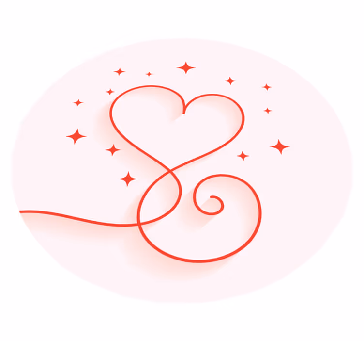 Tappeto vinile camera da letto motivo a vortice di cuore - TenStickers