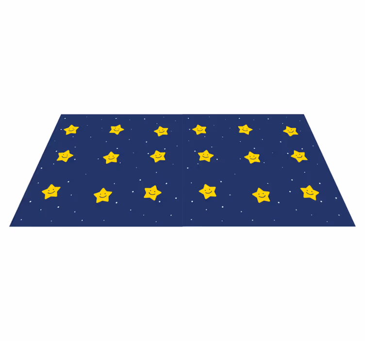 Tappetto vinile stelle modello blu felice - TenStickers