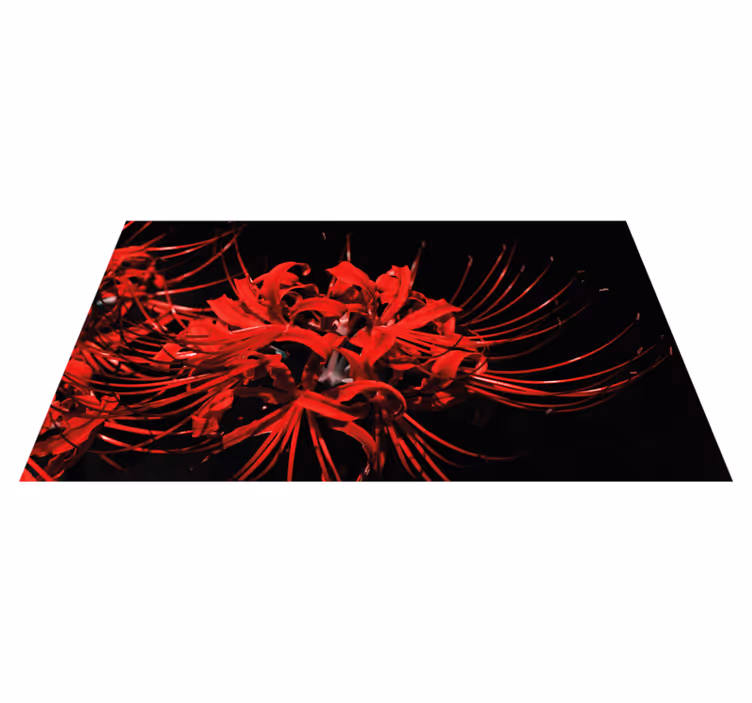 Tappeto vinile fiori esplosione floreale rossa - TenStickers