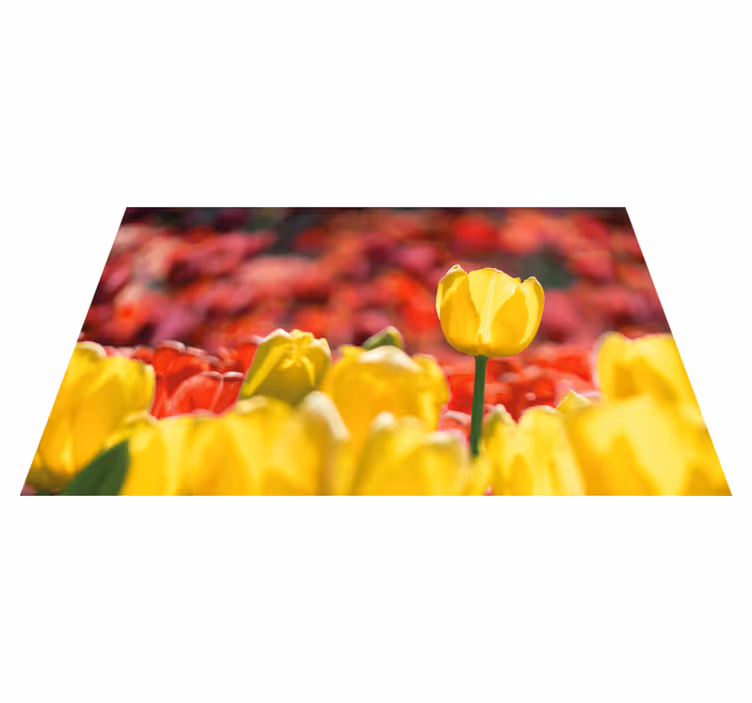 Tappeto vinile fiori tulipani gialli in fiore - TenStickers
