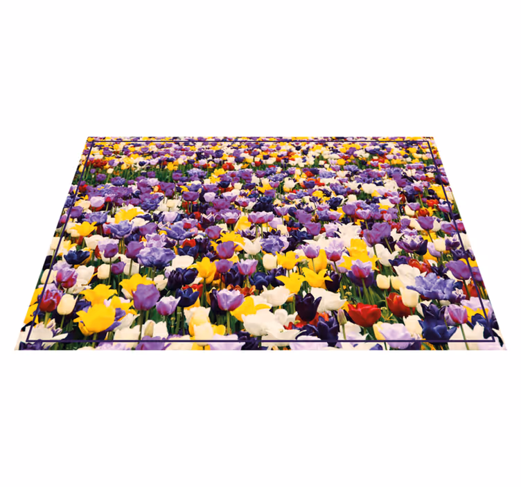 Tappeto vinile fiori esplosione realistica colorata - TenStickers