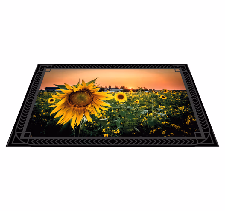 Tappeto vinile fiori tramonto di girasole - TenStickers