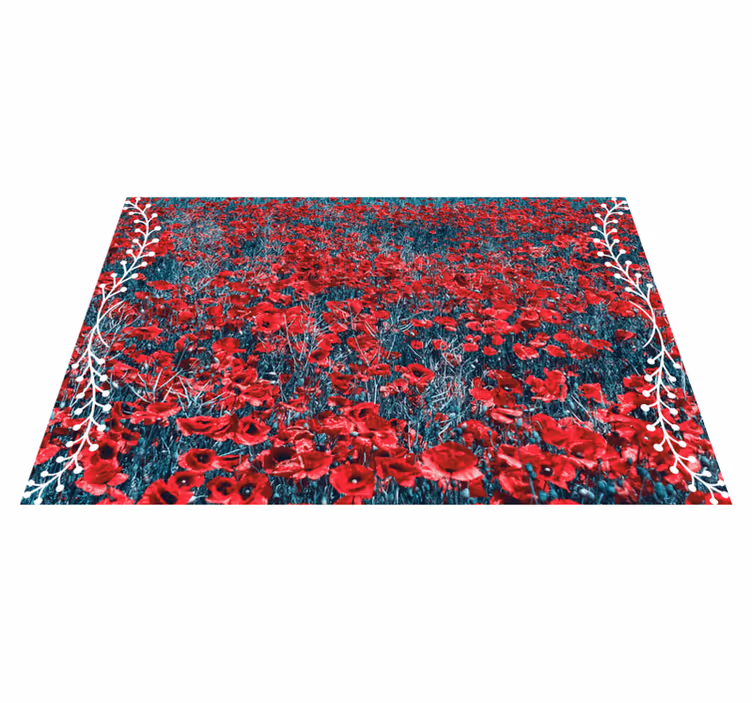 Tappeto vinile fiori campo di papaveri vibranti - TenStickers