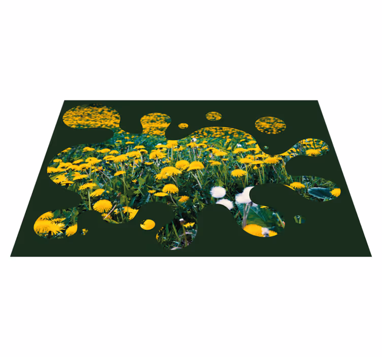 Tappeto vinile fiori campo di tarassaco - TenStickers