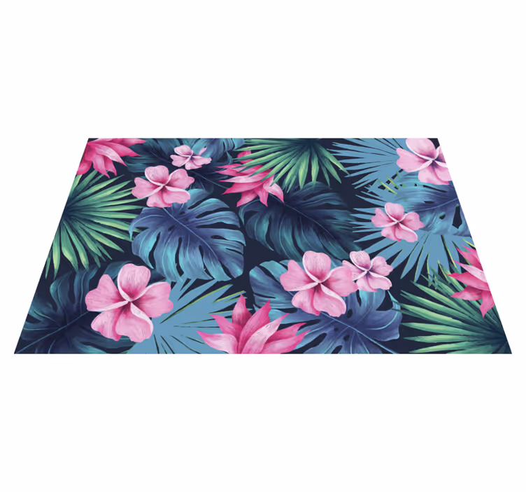 Tappeto vinile fiori motivo floreale tropicale - TenStickers