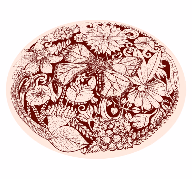 Tappeto vinile fiori delicato design delle ali - TenStickers