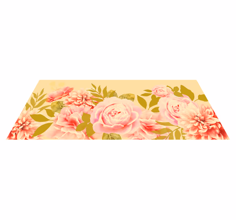 Tappeto vinile fiori eleganza floreale in fiore - TenStickers