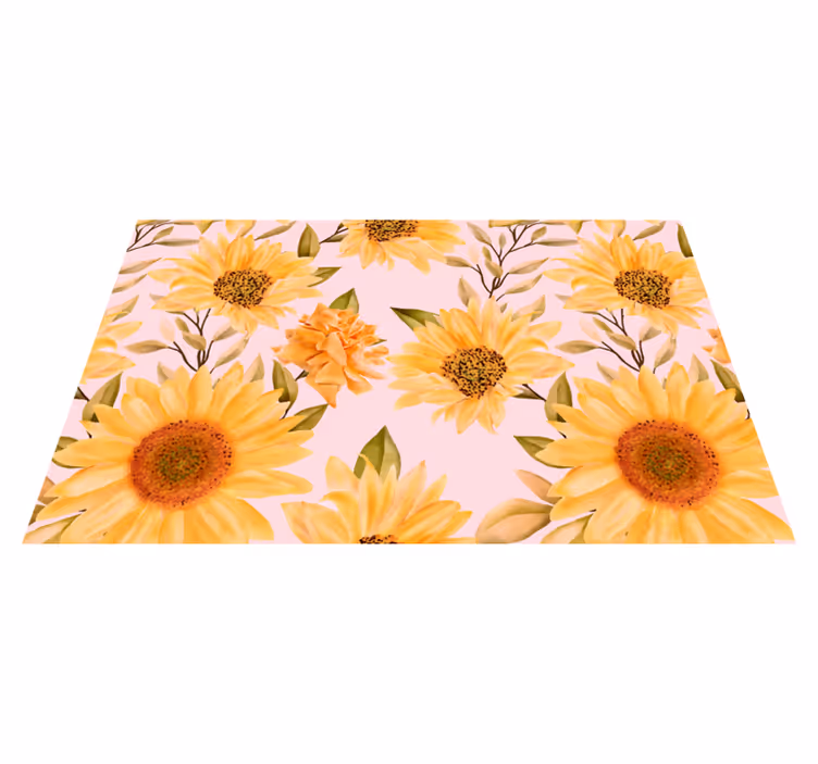 Tappeto vinile fiori concetto floreale di girasole - TenStickers