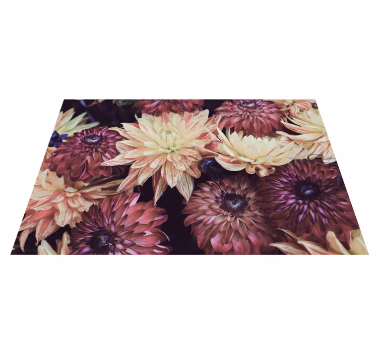 Tappeto vinile fiori esposizione di dalie in fiore - TenStickers