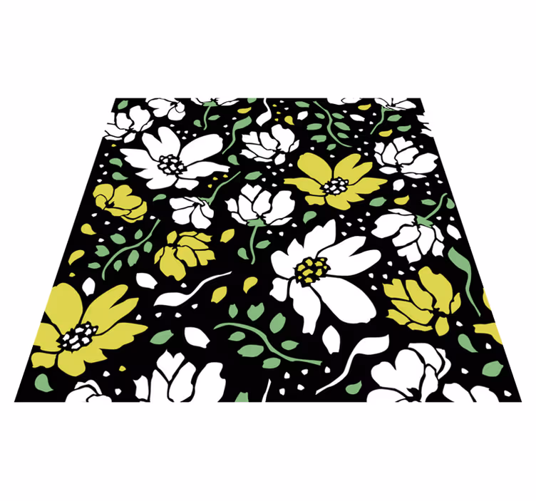 Tappeto vinile fiori motivo floreale audace - TenStickers