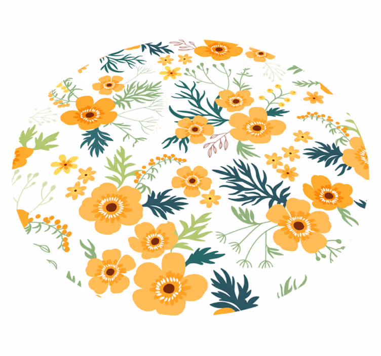 Tappeto vinile fiori motivo a bouquet floreale - TenStickers