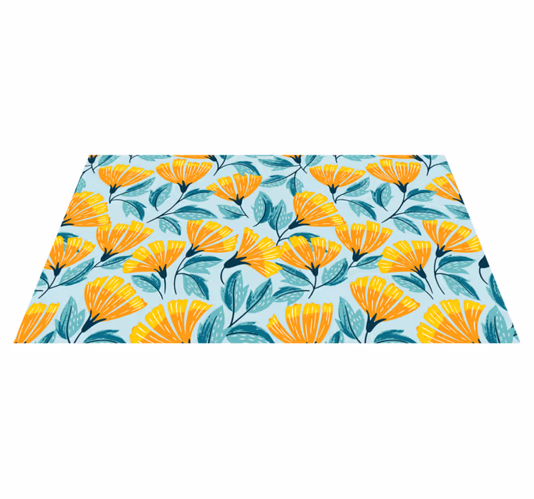 Tappeto vinile fiori motivo botanico vivace - TenStickers