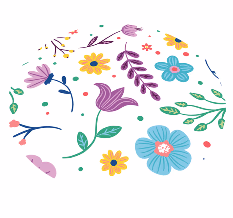 Tappeto vinile fiori vivace ispirazione floreale - TenStickers