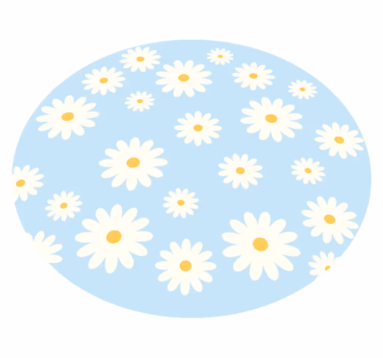 Tappeto in vinile soggiorno emblema floreale margherita - TenStickers