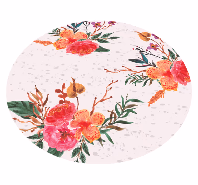 Tappeto vinile fiori peonie e orchidee - TenStickers