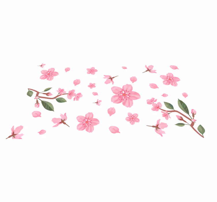 Tappeto vinile fiori motivo fiori rosa - TenStickers