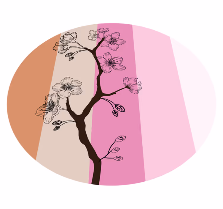 Tappeto vinile fiori eleganza fiori di ciliegio - TenStickers