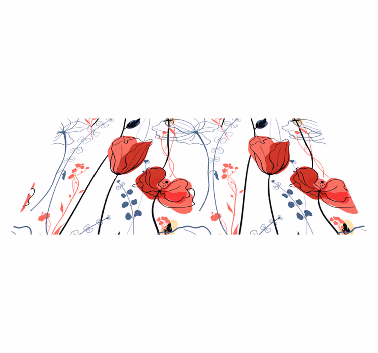 Tappeto vinile fiori grazia del fiore cremisi - TenStickers