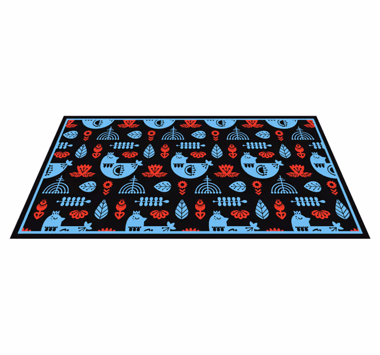 Tappeto vinile animali motivi popolari colorati - TenStickers