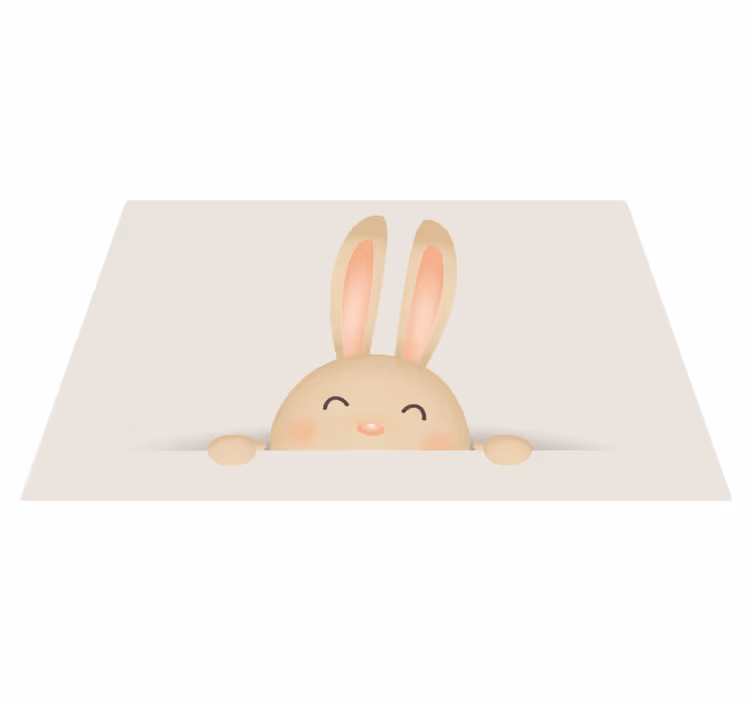 Tappeto vinile per bambini faccia da coniglio felice - TenStickers
