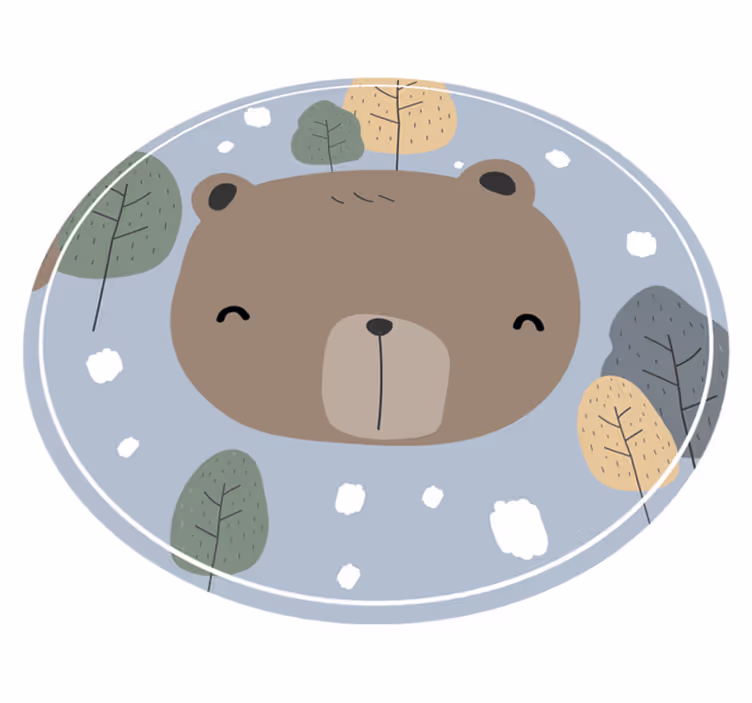 Tappeto vinile per bambini faccia d'orso felice - TenStickers