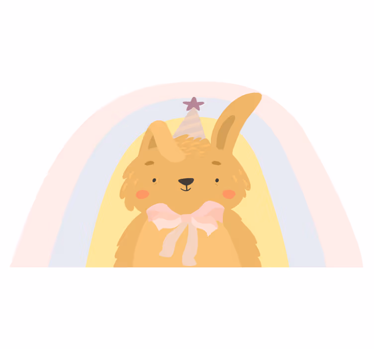 Tappeto vinile per bambini con adorabile coniglio - TenStickers