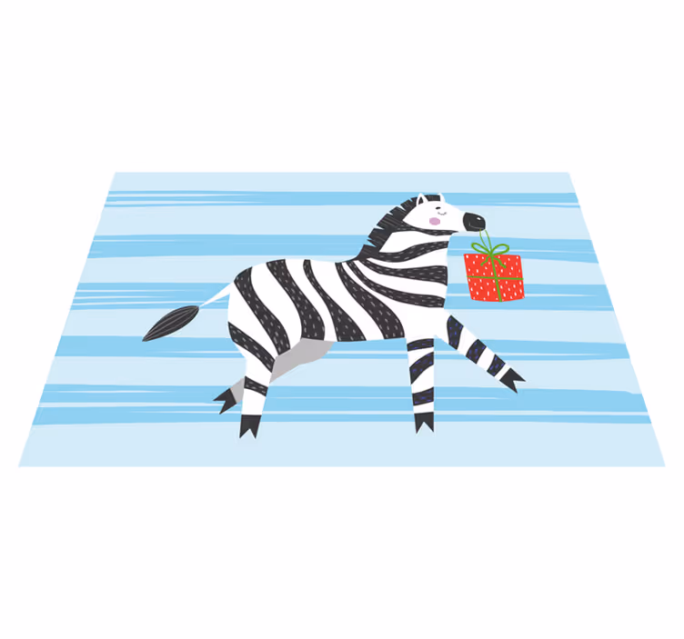 Tappeto vinile animali zebra con regalo - TenStickers
