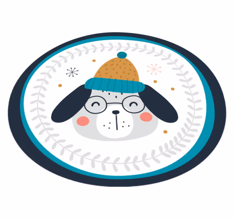 Tappeto vinile per bambini faccia di cane felice - TenStickers