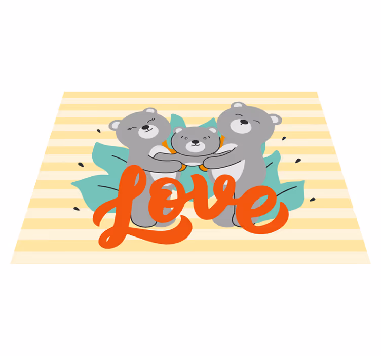 Tappeto vinile per bambini amore per la famiglia degli orsi - TenStickers