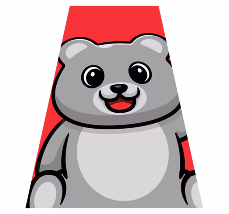 Tappeto vinile per bambini faccia d'orso allegra - TenStickers