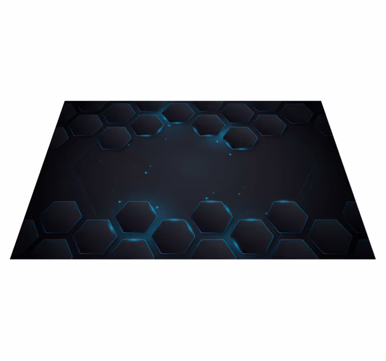 Tappeto vinile geometrico disposizione esagonale blu - TenStickers