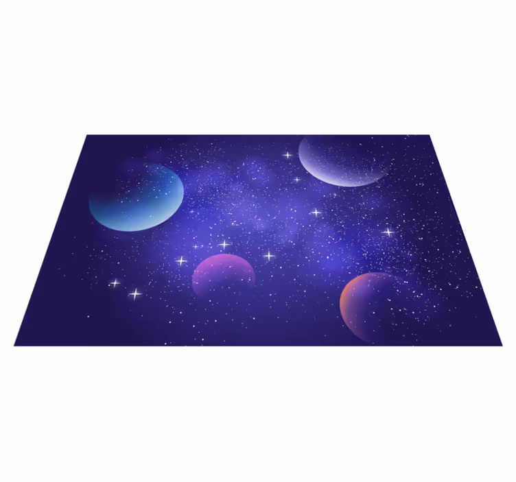 Tappetto vinile stelle scena dello spazio cosmico - TenStickers
