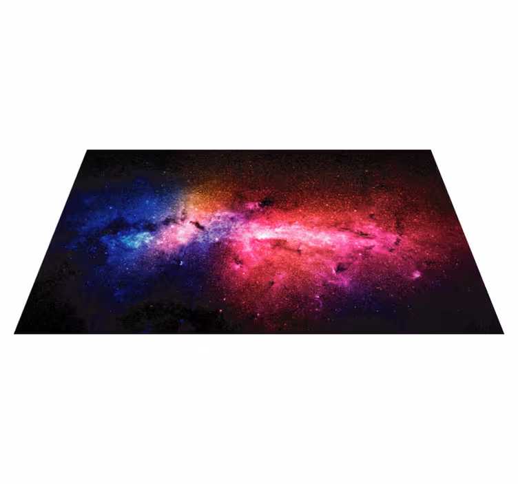 Tappetto vinile stelle esplosione di colori galattici - TenStickers