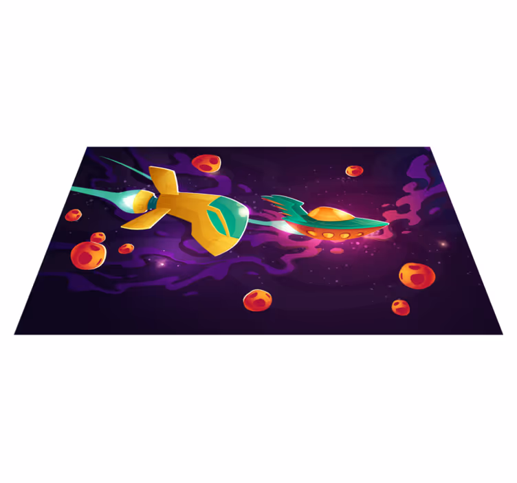 Tappeto vinile per bambini concetto di viaggio cosmico - TenStickers