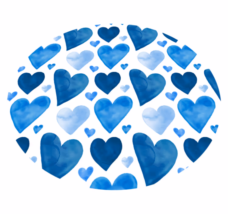 Tappeto vinile per ragazzi motivo a cuore blu - TenStickers