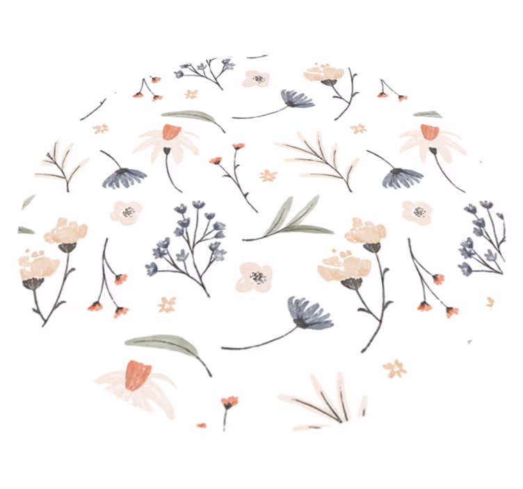 Tappeto vinile fiori design minimalista ed elegante - TenStickers