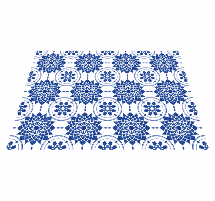 Tappeto vinile Mandala intricati motivi blu - TenStickers
