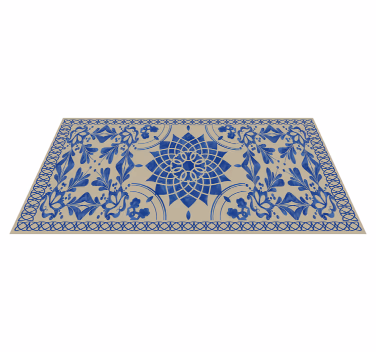 Tappeto vinile Mandala motivo botanico complesso - TenStickers