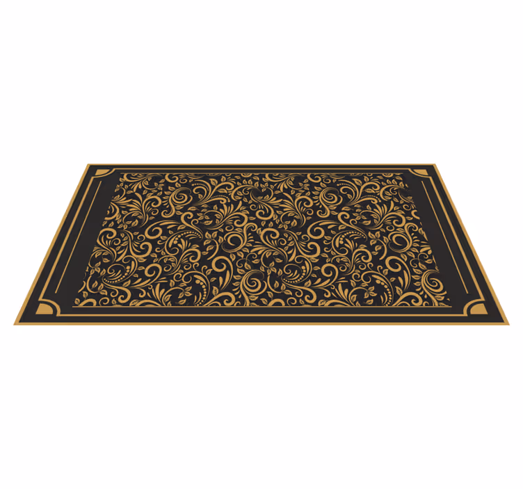 Passatoia corridoio vinile fogliame dorato ed elegante - TenStickers