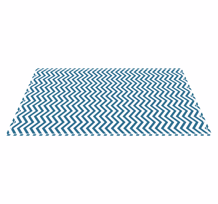 Tappeto vinile strisce stile chevron blu e bianco - TenStickers