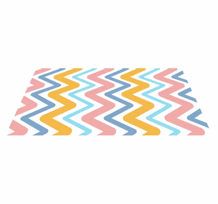 Tappeto vinile geometrico concetto vivace a zigzag - TenStickers